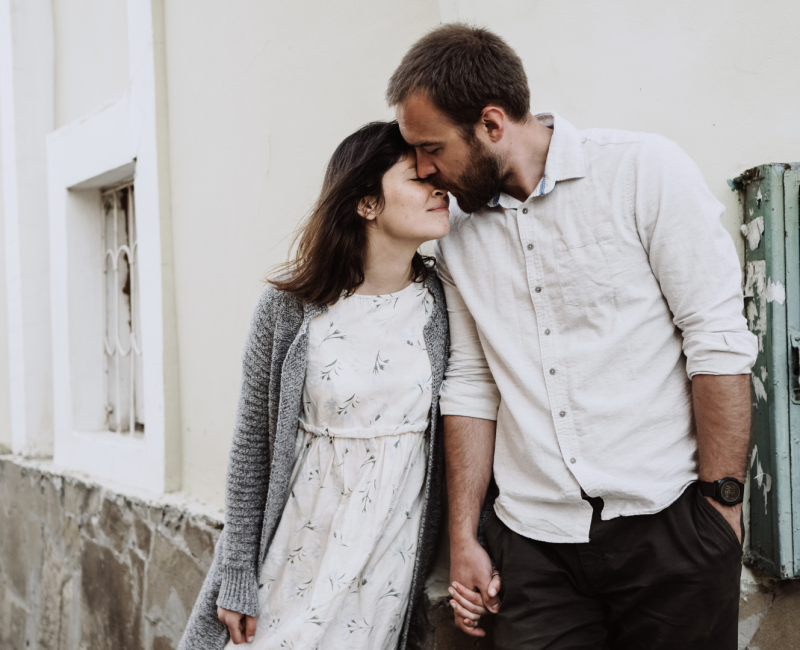 Sweet couple kissing