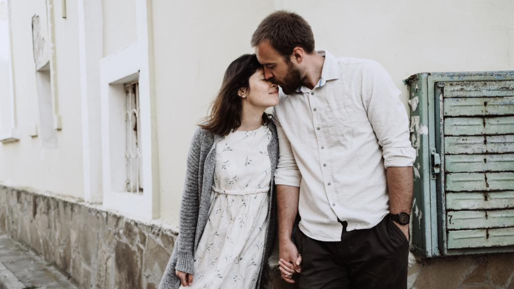 Sweet couple kissing